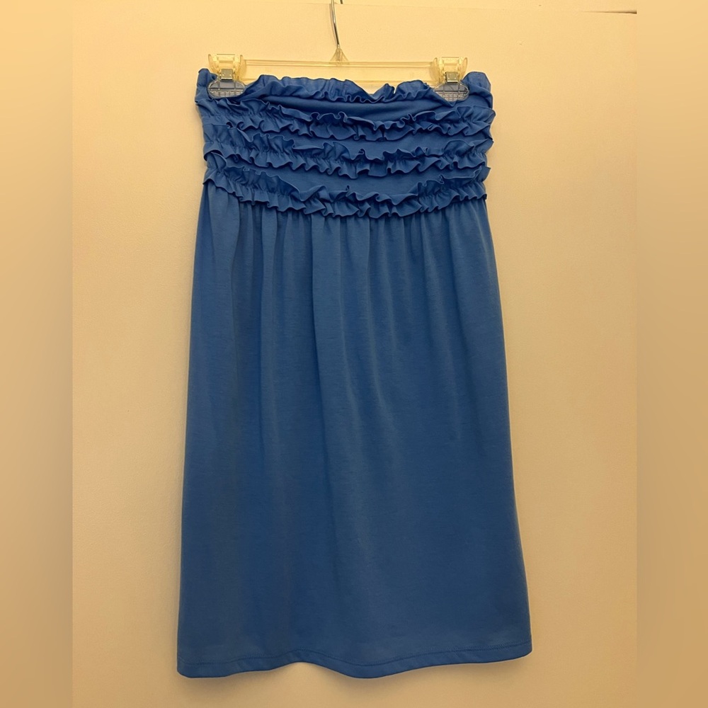 New Girls Medium Blue Ocean Pacific Strapless Swim Cover Up